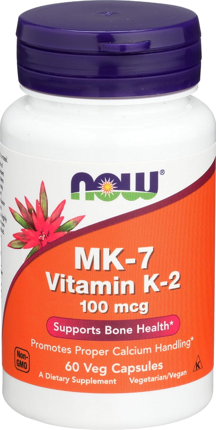 NOW Foods Vitamin K-2 MK-7 100 mcg, 60 Cápsulas Veganas