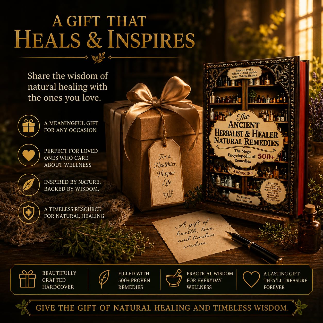 The Ancient Herbalist & Healer Natural Remedies. 4 Books in 1 The Mega Apothecary Encyclopedia: 500+ Remedies for Daily Wellness, Beauty, Hormonal ... Home, Inspired by Natural Health Teachings