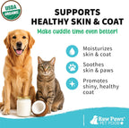 Raw Paws Aceite de Coco Virgen Orgánico para Perros y Gatos, 236 ml – Apoya el Sistema Inmunológico, Digestión, Salud Oral, Tiroides – Alivio Natural de Alergias para Perros – Alivio de Bolas de Pelo