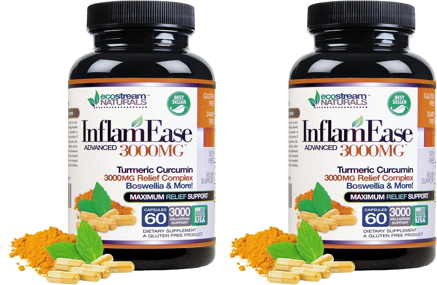 ecoStream Naturals InflamEase Original 3000 mg, 60 Cápsulas