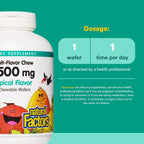 Natural Factors Vitamina C Masticable para Niños 500 mg, Sabor Tropical, 180 Comprimidos