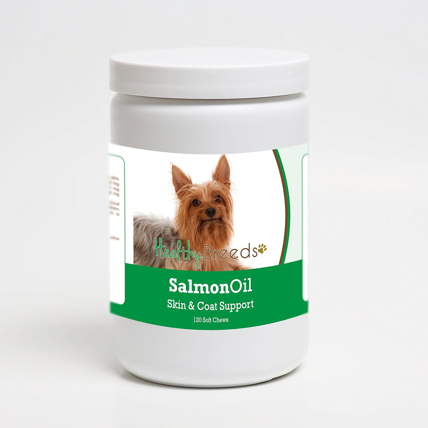 Healthy Breeds Golosinas blandas de aceite de salmón para perros Silky Terrier, 120 unidades
