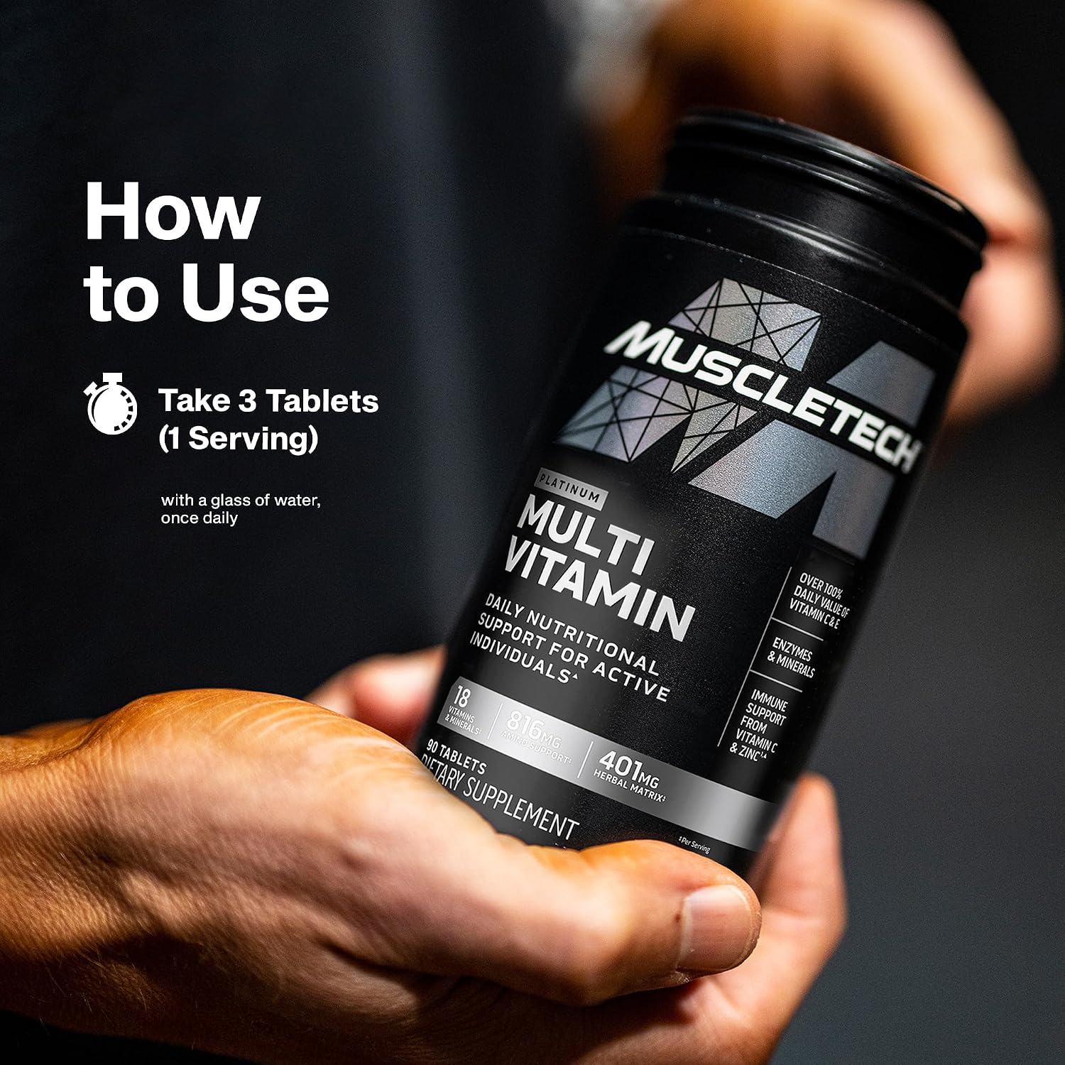 MuscleTech Platinum Multivitamin for Men & Women - 90 Tablets