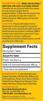 SAM-e Complete 400 mg Comprimidos, 36 Unidades