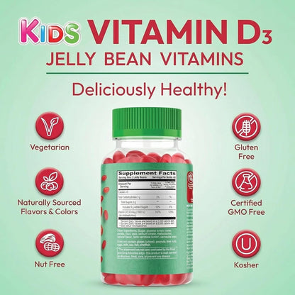 Human Beanz Vitamin D3 Jelly Bean Gummies – Ingredientes cuidadosamente seleccionados: sin gluten, sin frutos – Image 7