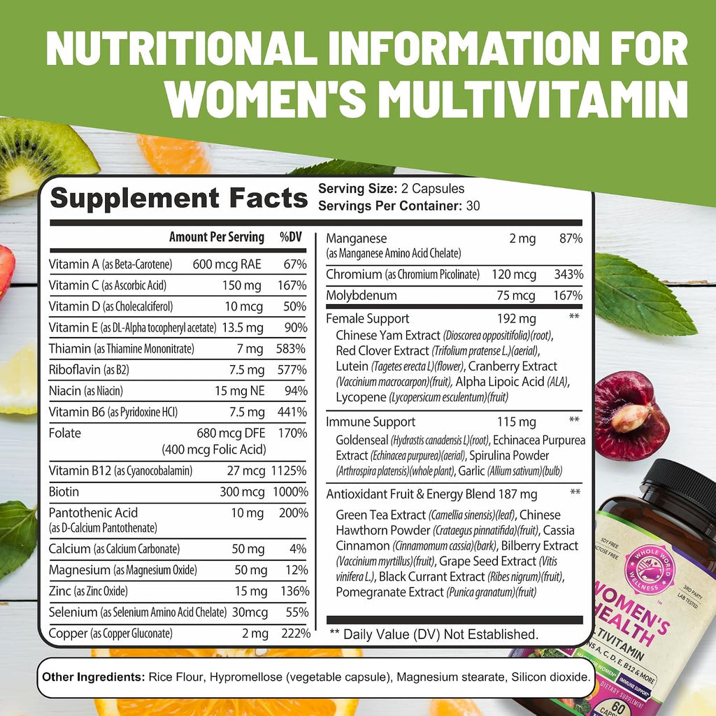 Multivitamínico y Multimineral Diario para Mujeres – WHOLE WORLD WELLNESS