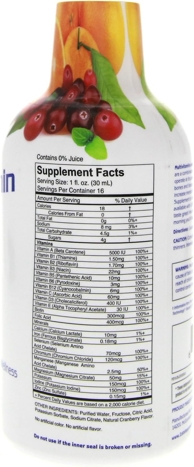 1st Step Pro-Wellness Suplemento Líquido Multivitamínico y Mineral, Sabor Cítricos, Pack de 2 Botellas de 16 oz