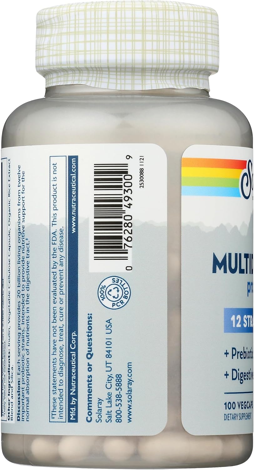 Solaray Multidophilus 12, 100 Cápsulas Vegetarianas