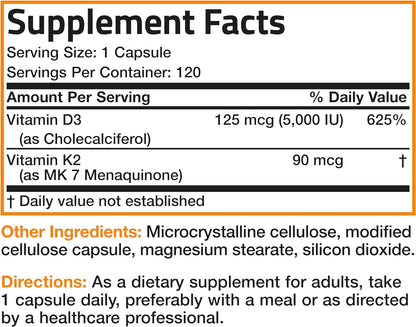 Bronson Vitamina K2 D3 (MK7) Suplemento – El mantenimiento de los niveles normales de calcio en sangre. – Image 8
