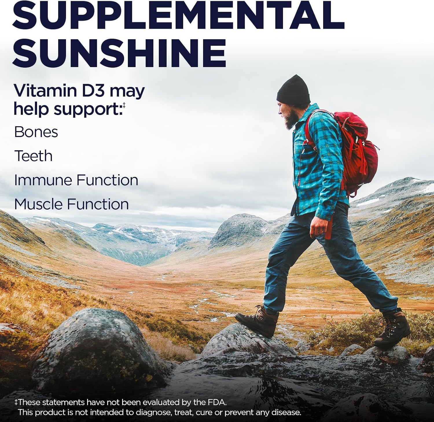KAL Vitamin D3 2000 IU (50 mcg) Liquid Drops - Bone & Immunity Supplement
