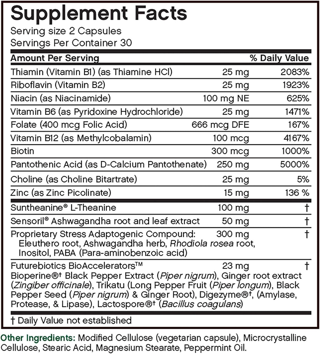 Futurebiotics StressAssist 60 Cápsulas Vegetarianas
