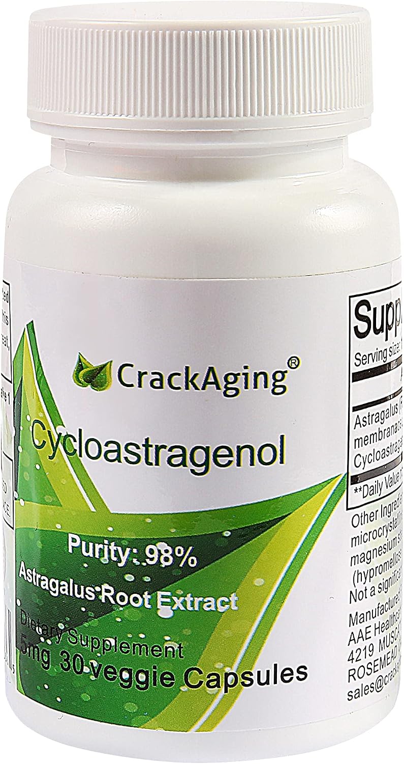 Crackaging Super-Absorption Cycloastragenol 98% | 5mg | 30 Cápsulas