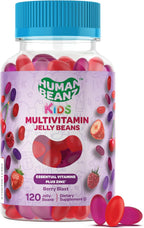 Human Beanz Multivitamin Jelly Bean Gummies para Niños con Zinc - 120 Gominolas Sabor Berry Blast