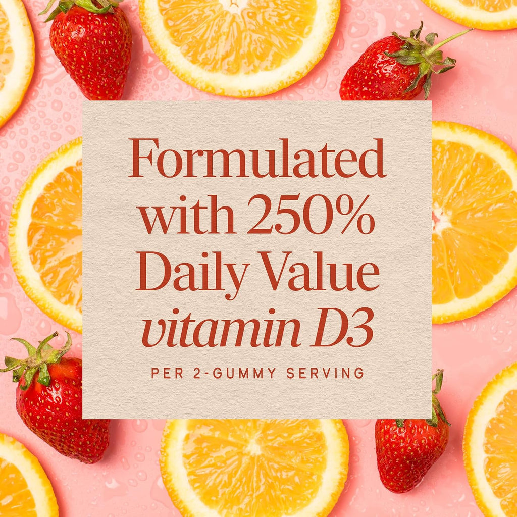 Nature's Way Vitamina D3 Gummies - 2000 IU por dosis (50 mcg) - Sabor a frutas - 120 gomitas