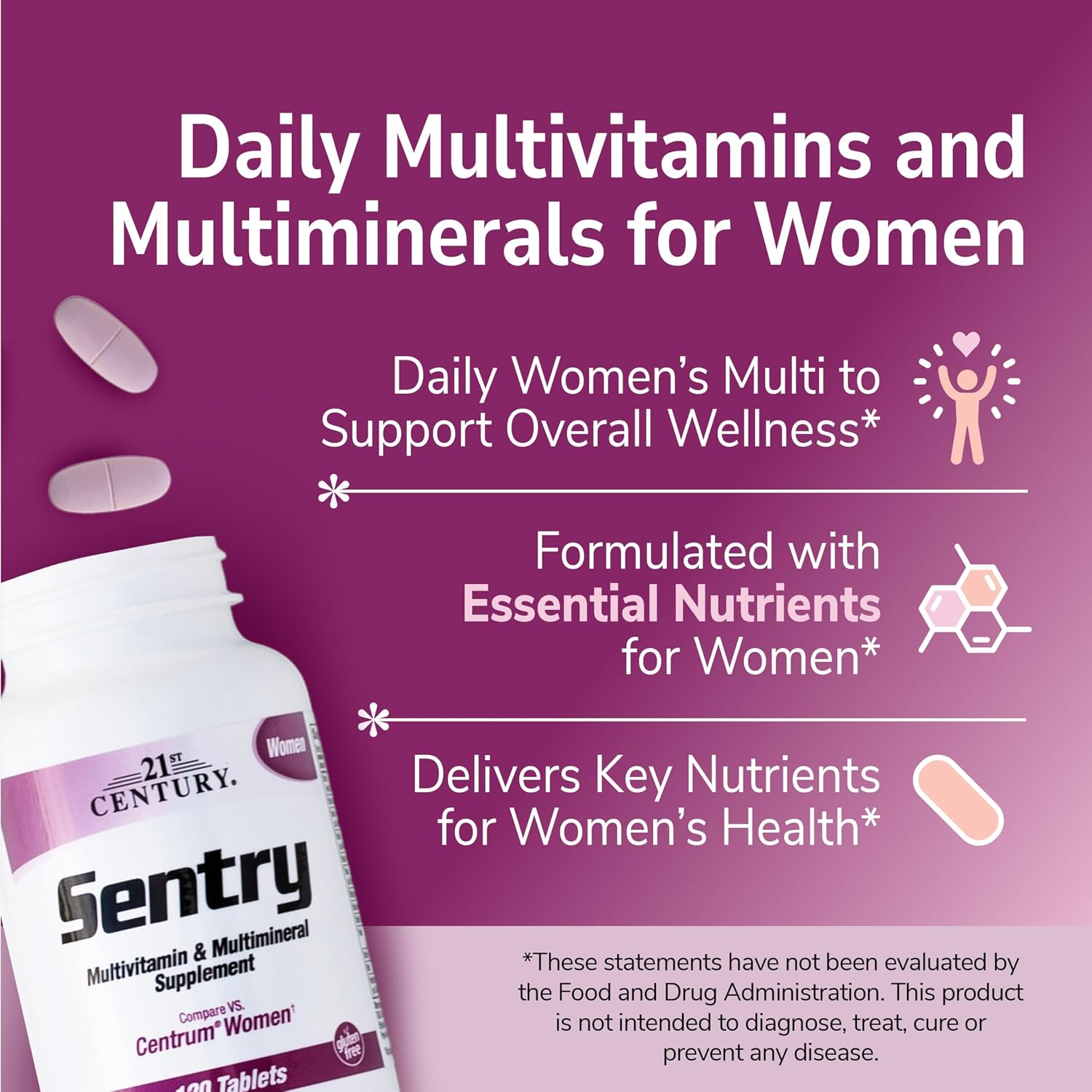 21st Century Sentry Multivitamínico para Mujeres, 120 Comprimidos