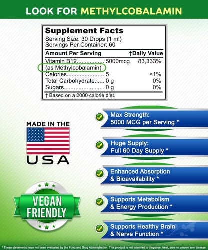 aSquared Nutrition Vitamina B12 5000 mcg – Veganos y vegetarianos: Al no consumir alimentos de origen animal, – Image 6