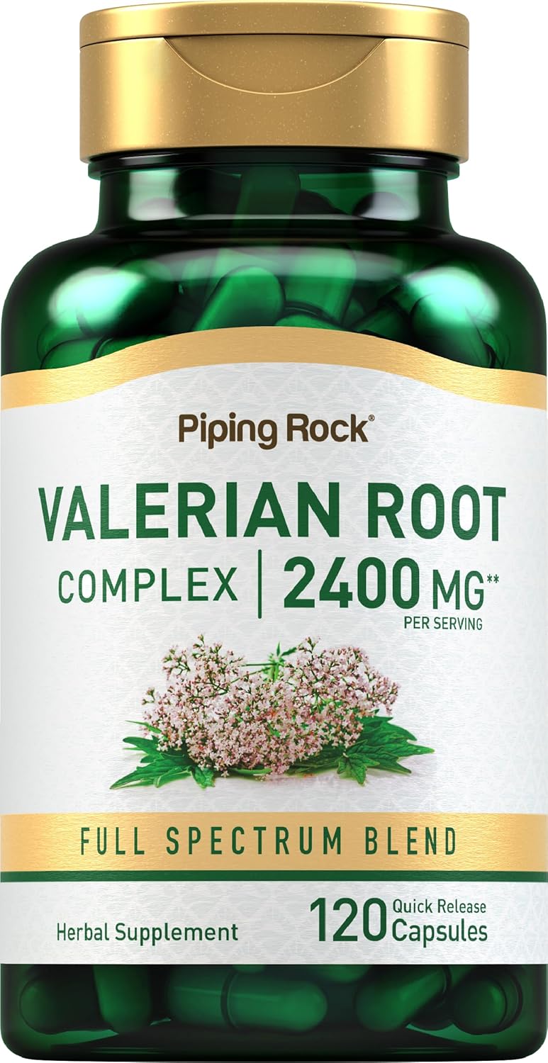 Piping Rock Valerian Root Capsules | 120 Capsules | Concentrated Extract | Herbal Supplement | Non-GMO, Gluten-Free