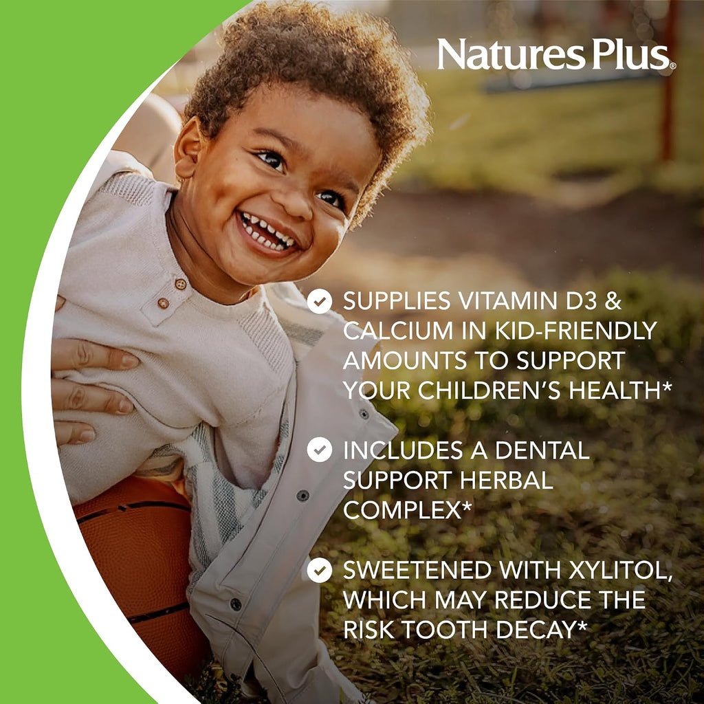 NaturesPlus Animal Parade Tooth Fairy - Suplemento dental infantil masticable - Pack de 2 (180 comprimidos) - Sabor vainilla natural