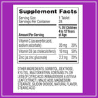 Zarbee's Kids Immune Support – Vitaminas C, D y Zinc para niños, sabor tropical, 28 comprimidos masticables