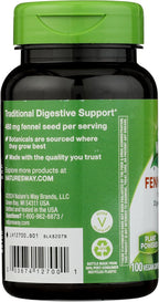 Nature's Way Semillas de Hinojo, 480 mg por dosis, 100 Cápsulas