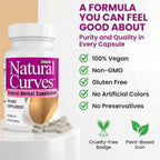 Natural Curves Suplemento Herbal para Bienestar Femenino con Fenogreco y Saw Palmetto - 60 Comprimidos Veganos