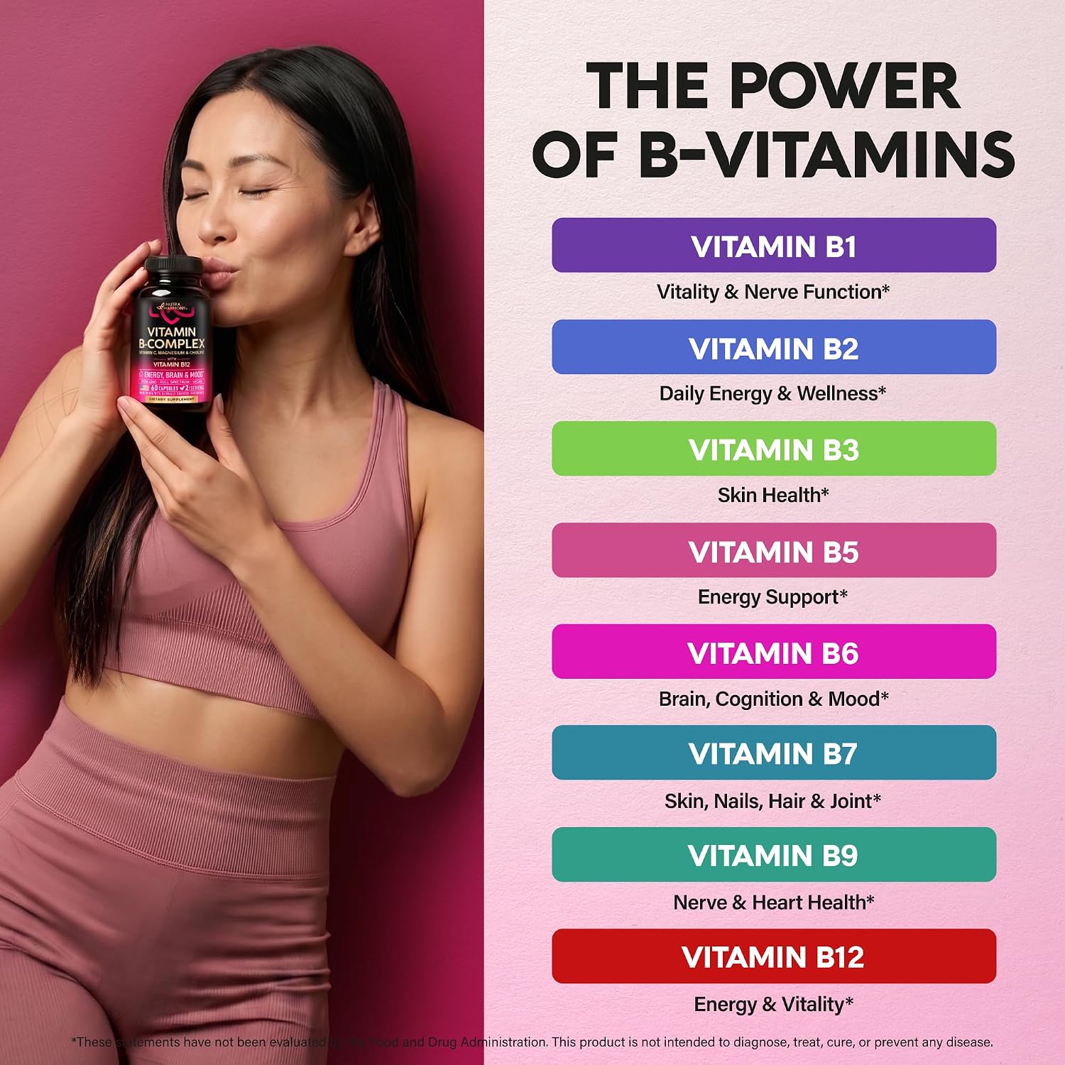 NUTRAHARMONY Complejo Vitamínico B 11-in-1 - 60 Cápsulas Veganas