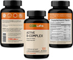 Vitamin B Complex – Complejo B Activo con B1, B2, B3, B6, B12, Folato, Biotina, Ácido Pantoténico e Inositol – 60 Cápsulas