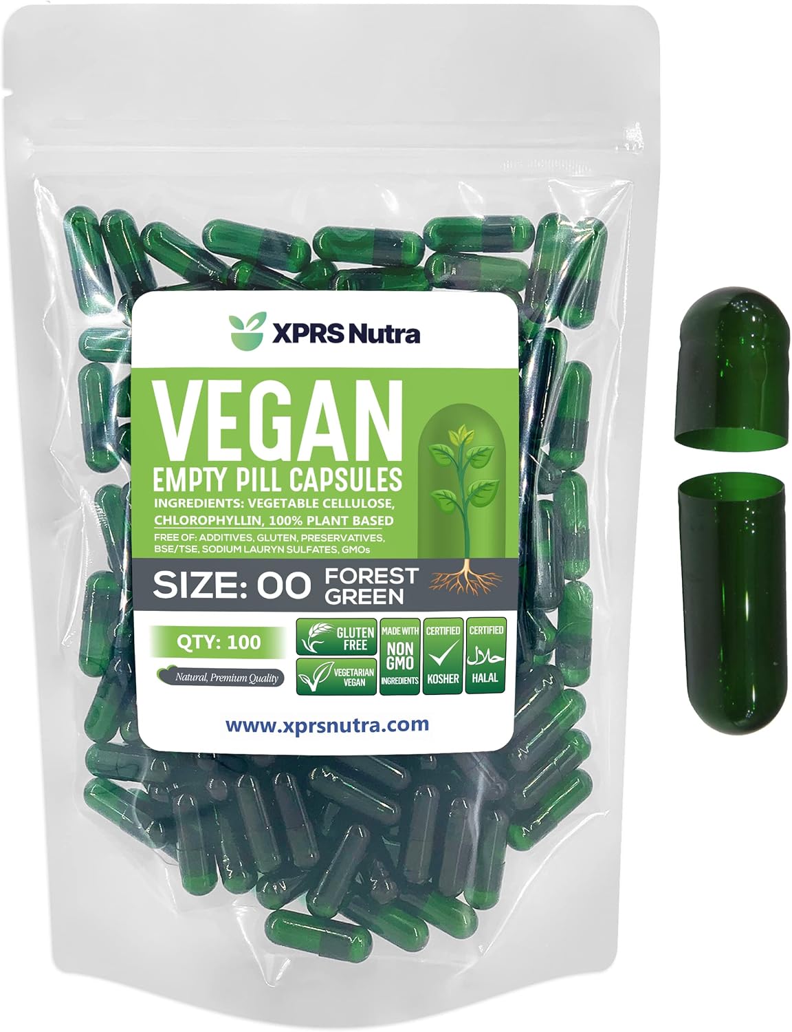 Cápsulas Vacías Tamaño 00 Veganas - XPRS Nutra (100 Unidades)