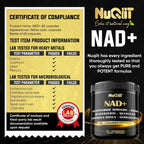NUQIIT Suplemento NAD+ con Nicotinamida Ribósido, Resveratrol, Quercetina, Cúrcuma, Rhodiola Rosea - 60 Cápsulas