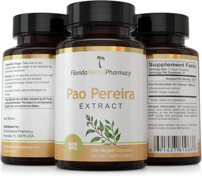 Florida Herbal Pharmacy Pao Pereira Bark Extract Supplement Capsules – Image 4