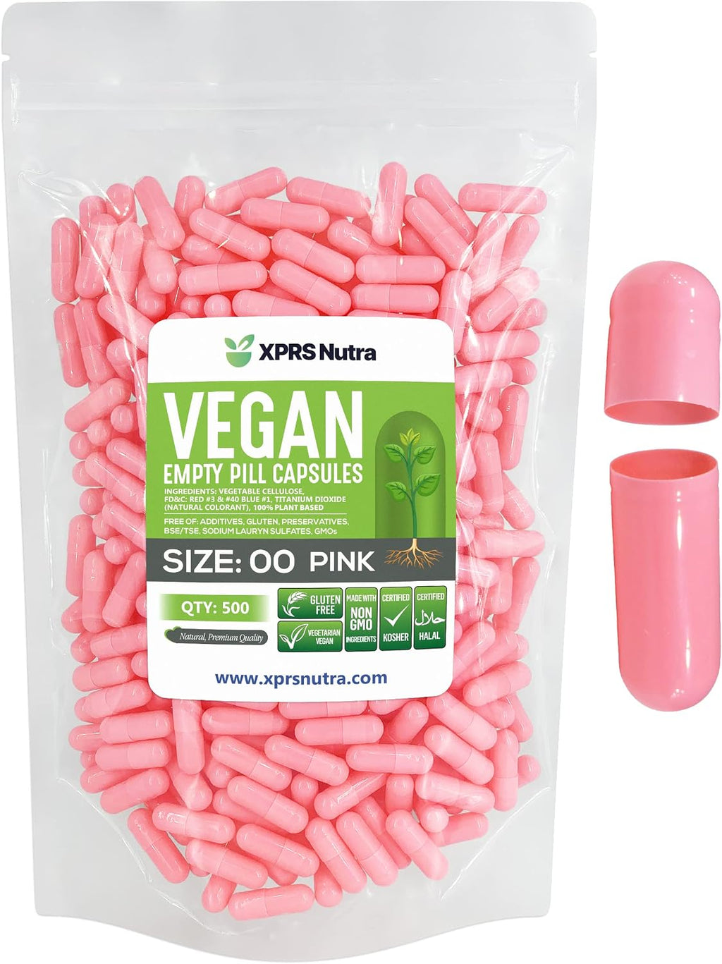 XPRS Nutra Cápsulas Vacías Tamaño 00 Veganas - 500 Unidades