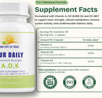 Daily Vites ADK Complemento de Vitaminas A, D3 y K2 (MK-7) – 90 Cápsulas