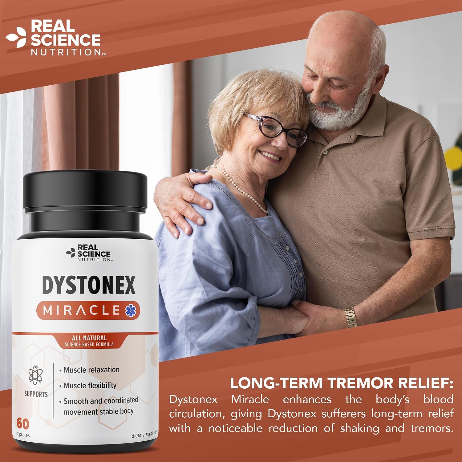 Real Science Dystonex - Complemento alimenticio con Vinitrox y GABA para el bienestar muscular y nervioso, 60 cápsulas