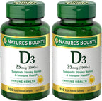 Nature's Bounty Vitamina D3 1000 IU, 250 Cápsulas Blandas de Liberación Rápida