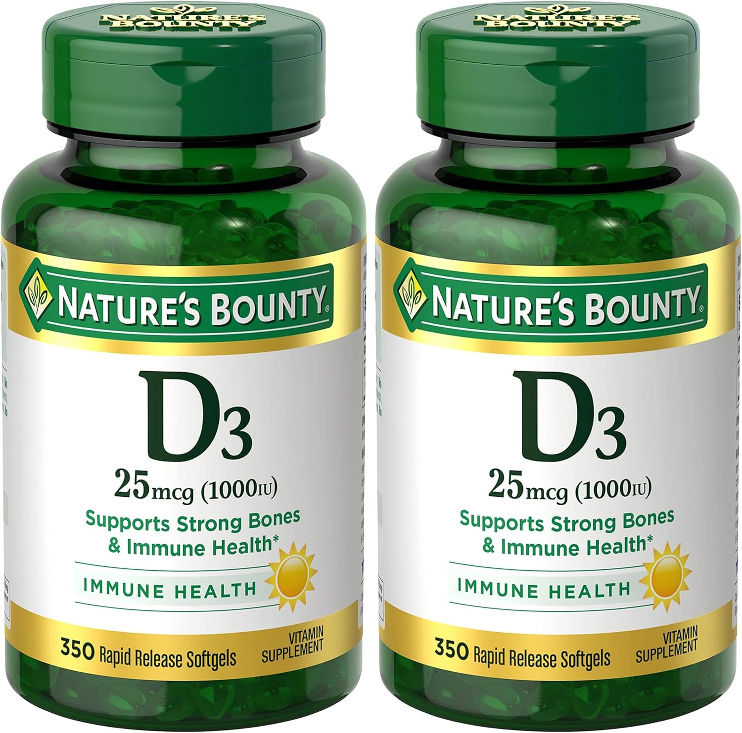 Nature's Bounty Vitamina D3 1000 UI, 120 Cápsulas Blandas