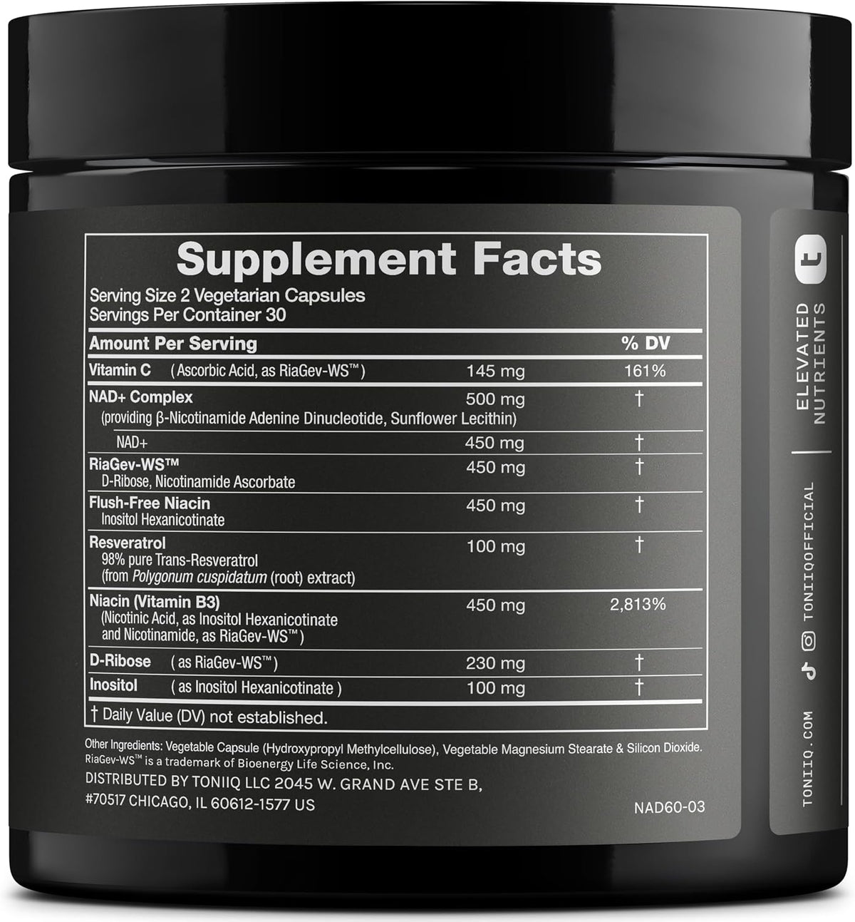 Toniiq NAD+ Liposomal con Resveratrol y – La niacina contribuye al metabolismo energético normal. – Image 6