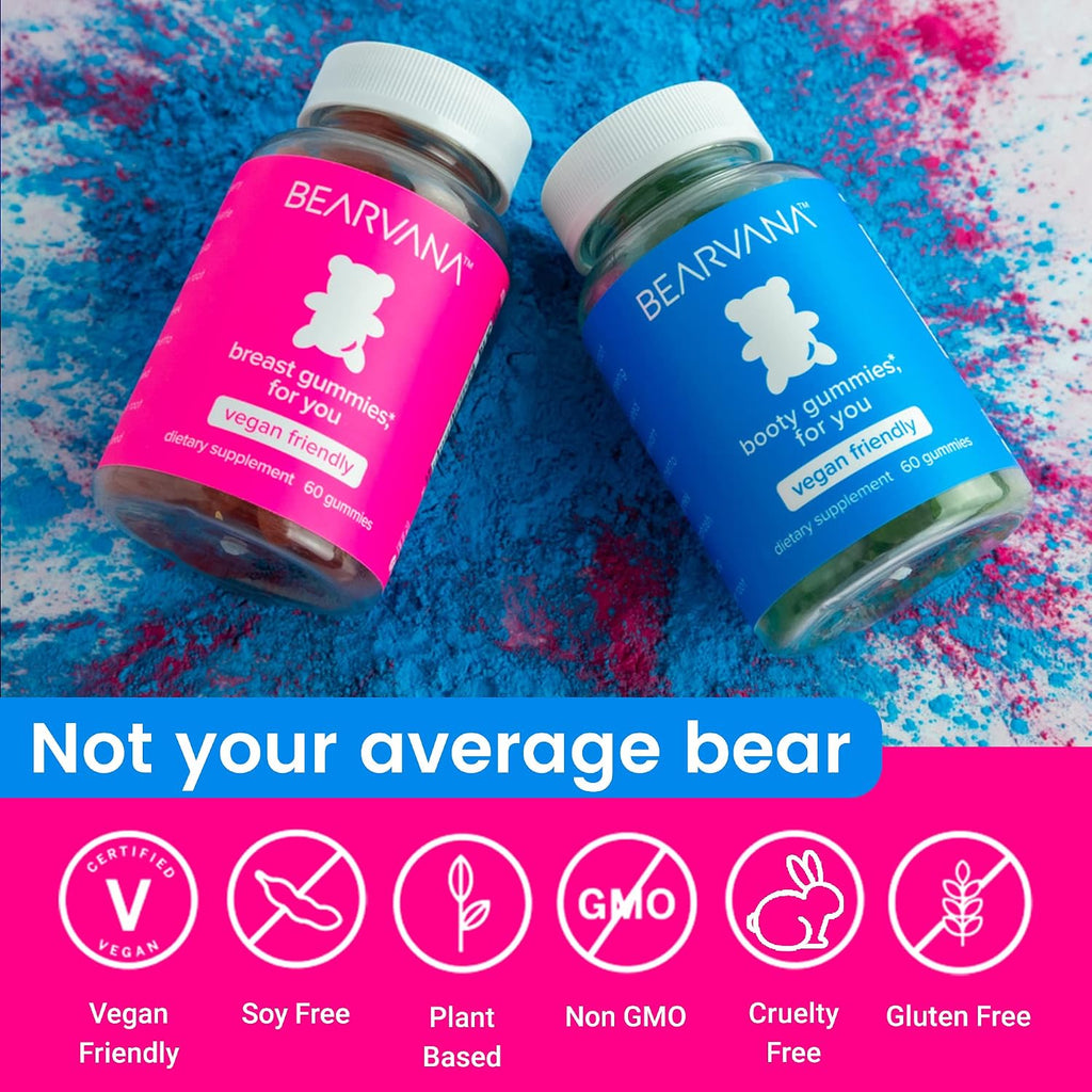 BEARVANA Gominolas Multivitamínicas para Mujeres - Pack Combinado con Extractos Herbales y Vitaminas Esenciales - Sabor Bayas (2 Pack, 120 Gominolas)