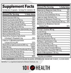 10X Health Optimize Multivitamínico Metilado para Hombres y Mujeres - 90 Cápsulas, Fórmula 34 en 1 con 800 mcg de Vitamina B12, 5-MTHF, NAC - Complejo B Metilado