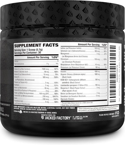 Jacked Factory Vita XT Performance Vitamin Powder - Multivitamínico en Polvo para Hombres, Sabor Fruit Punch, 30 Servicios – Image 8