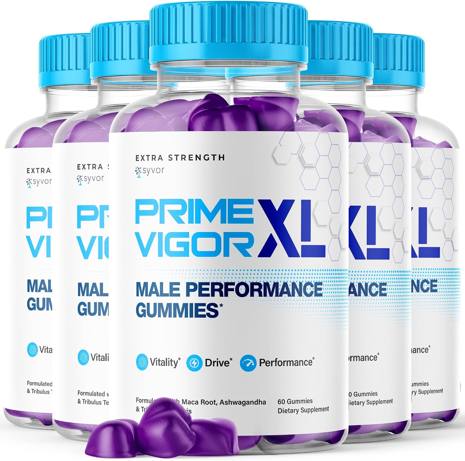 Prime Vigor XL Gummies, Máxima Potencia 1000 mg, Fórmula Avanzada Natural, Gomitas (5 Paquetes, 300 Gomitas)