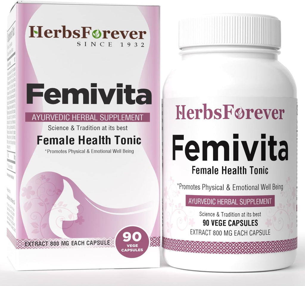 Herbsforever Femivita Cápsulas – Suplemento Ayurvédico para Mujeres (90 Cápsulas Vegetales, 800 mg)