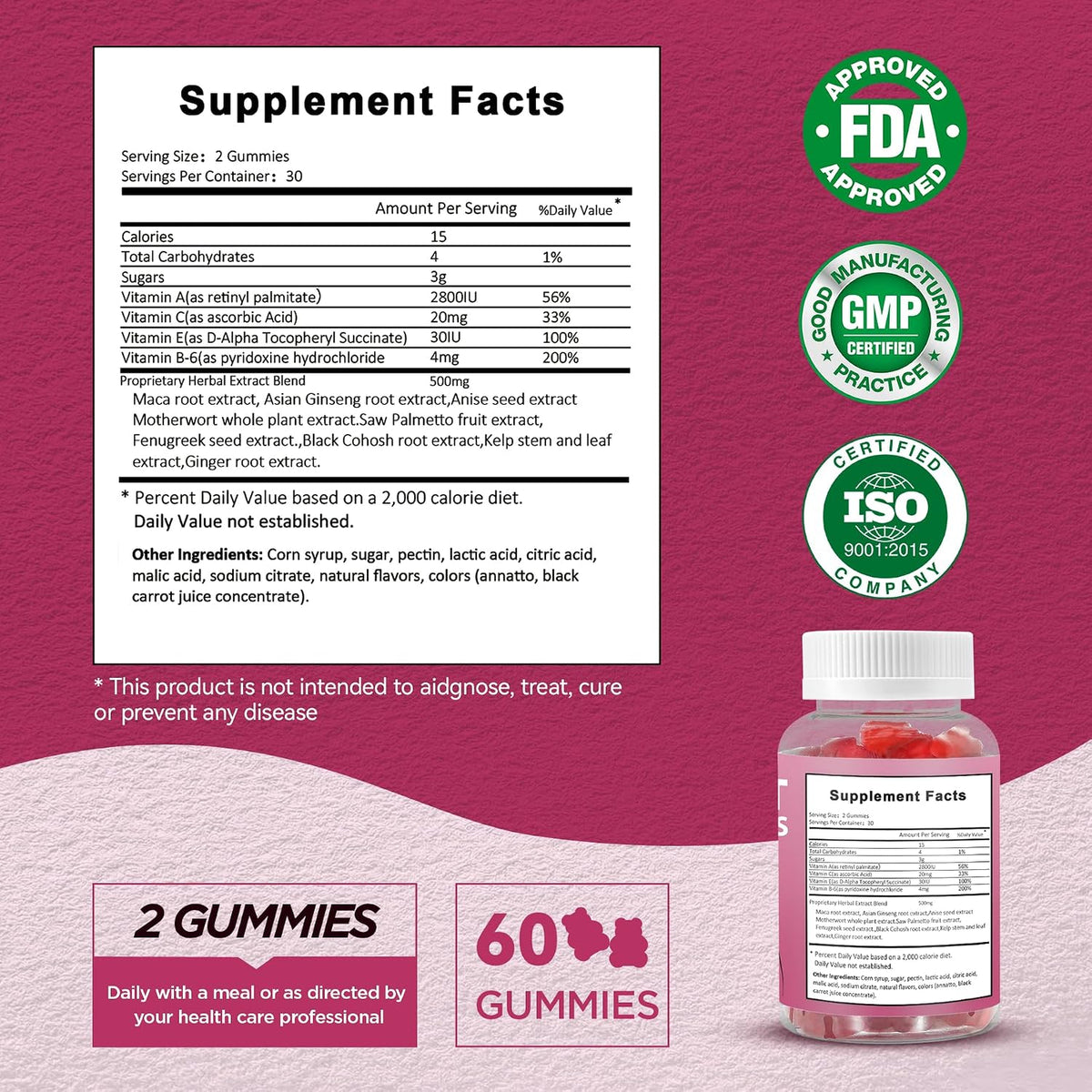 Natural BBL Gummies for Women Natural Curve, – Sabor agradable: Su sabor a bayas hace que tomar el complemento sea – Image 2