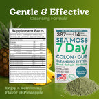 Atlantic Naturals Sea Moss 7-Colon Cleanse Powder – Sabor Piña, 397 g