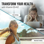MERRY VITA Vitamina D3 K2 10000 UI + 200 mcg MK7 - 300 Cápsulas Blandas Veganas