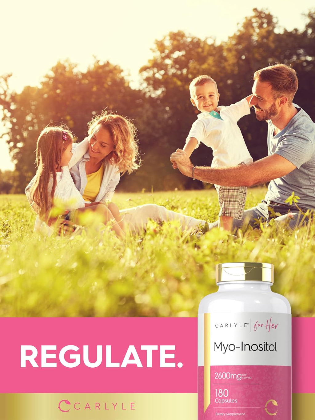 Carlyle Myo-Inositol 2600 mg - 180 Cápsulas - Suplemento para Mujer - No Transgénico, Sin Gluten