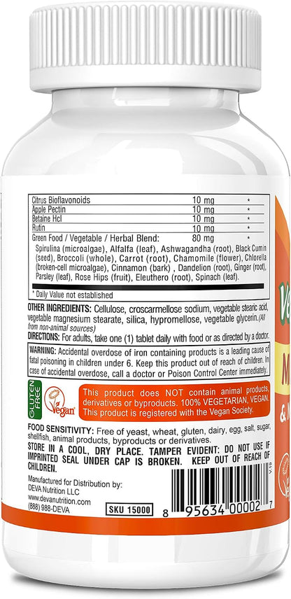 Deva Complemento Multivitamínico y Mineral – Salud ósea e inmunitaria: La vitamina D contribuye a la absorción – Image 3