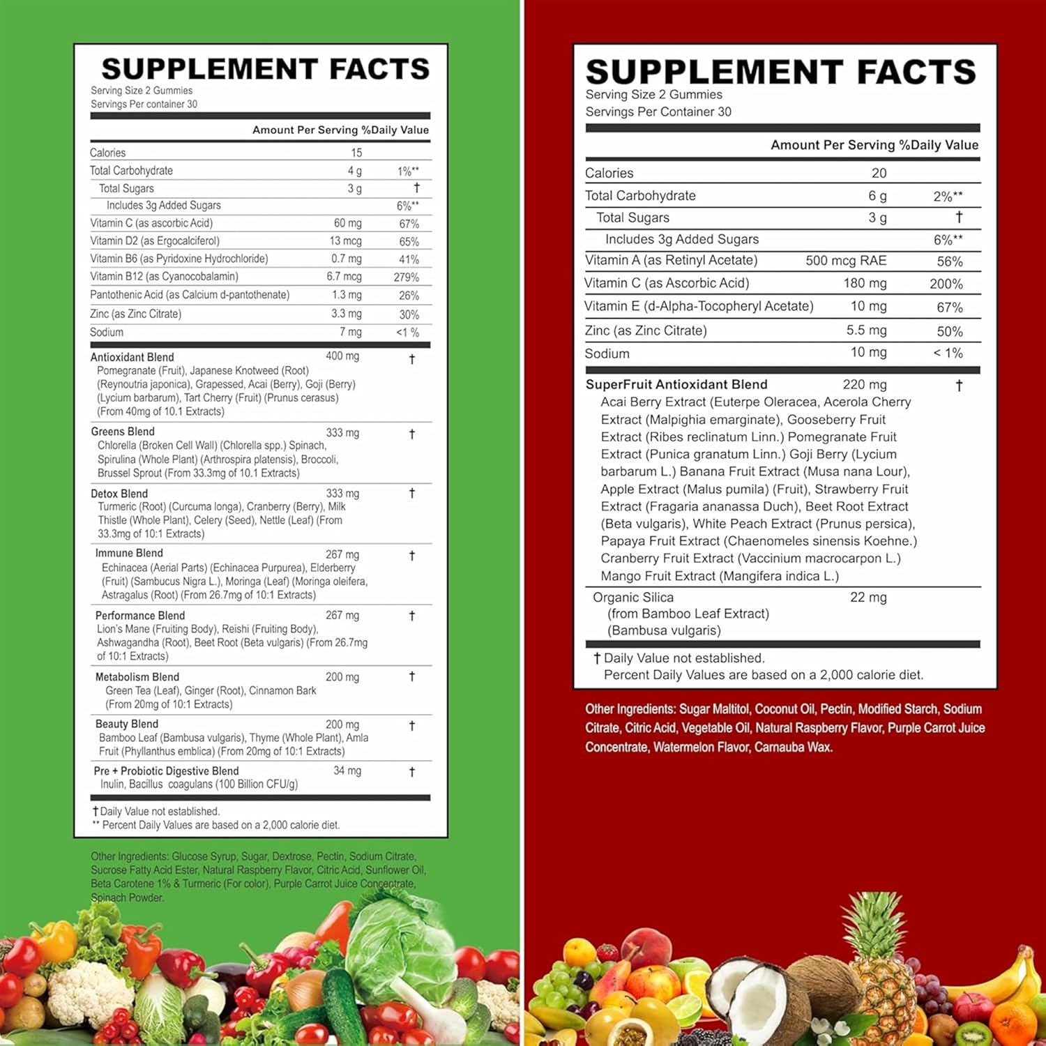 VITINITY Gominolas de Frutas y Verduras - Suplemento Multivitamínico Vegano, 60 unidades (30 días)