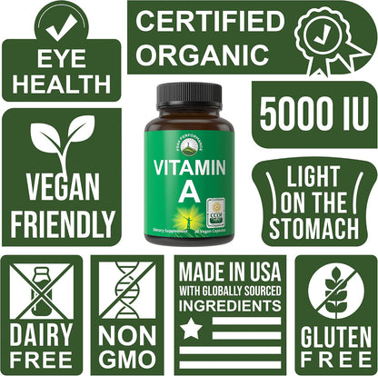 Vitamina A Orgánica Certificada 5000 UI - – Piel: Contribuye a la salud de la piel y las mucosas. – Image 3