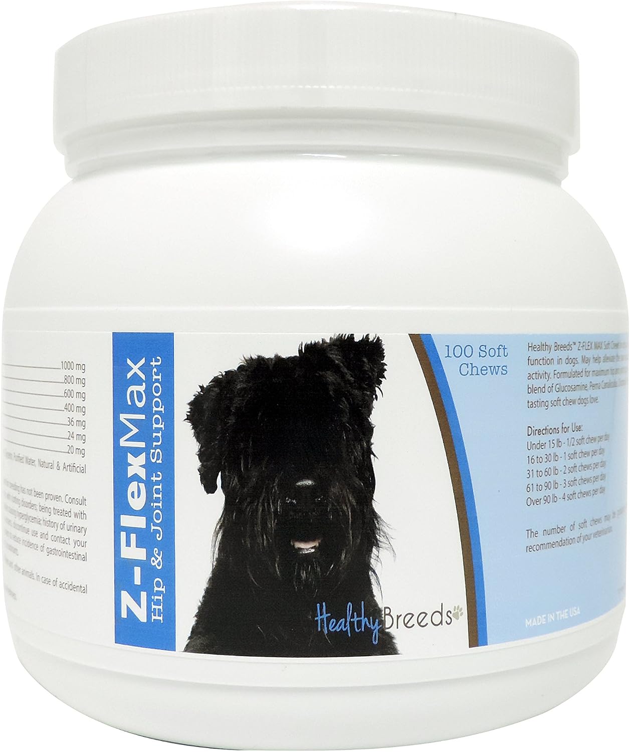 Healthy Breeds 100 Unidades Basset Hound Z-Flex Max Masticables Blandos para Cadera y Articulaciones