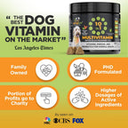 Googipet Multivitamínico Premium para Perros - Masticables 10 en 1 con Glucosamina, Probióticos y Omega-3 (Sabor a Pollo)